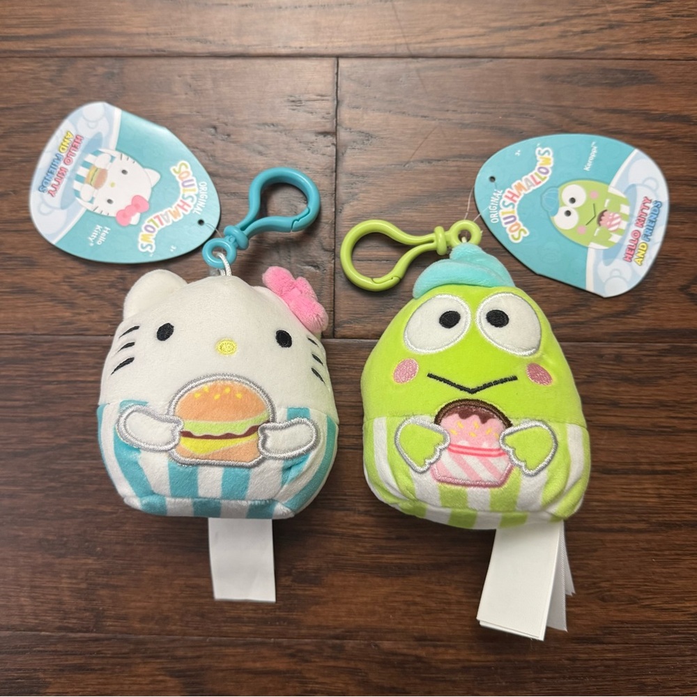 Squishmallow x Hello Kitty & Friends truck treats 3.5” keychain plush bundle NEW